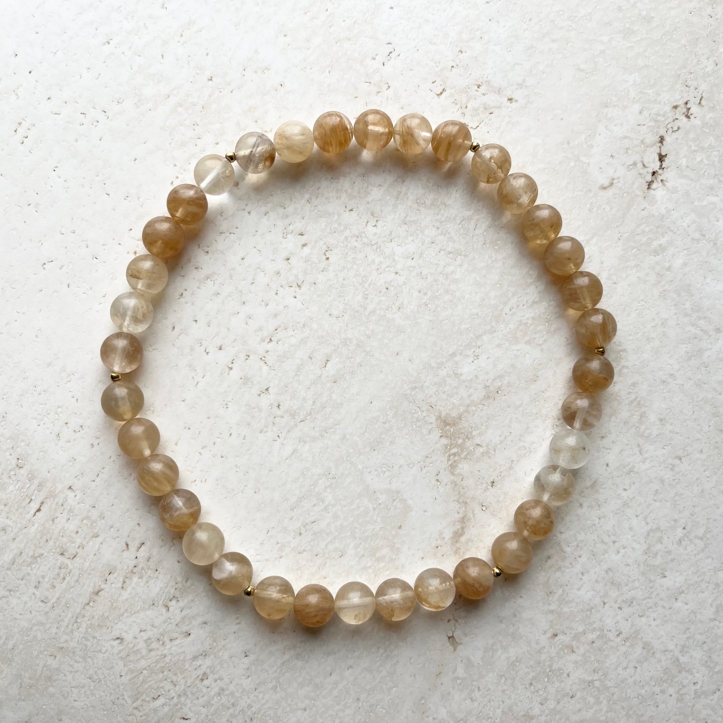 Citrinhalskæde med 12 mm perler og 18 kt guld