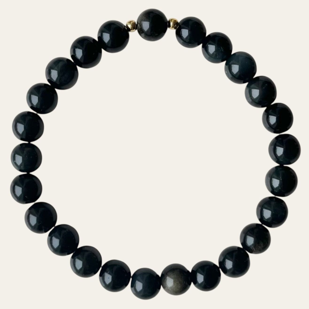 Sort obsidian 8 mm - Herre